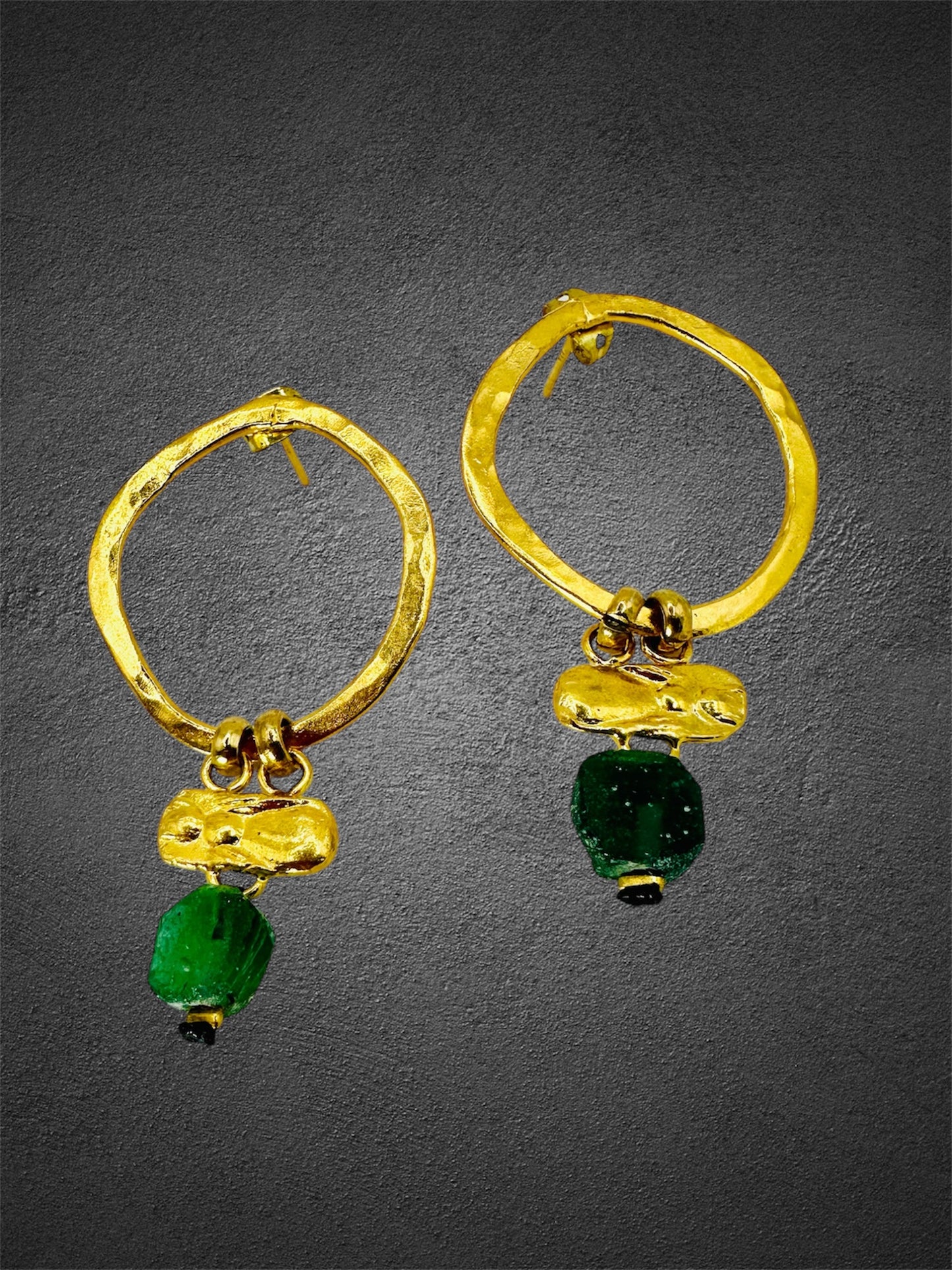 Green Hooped Earrings