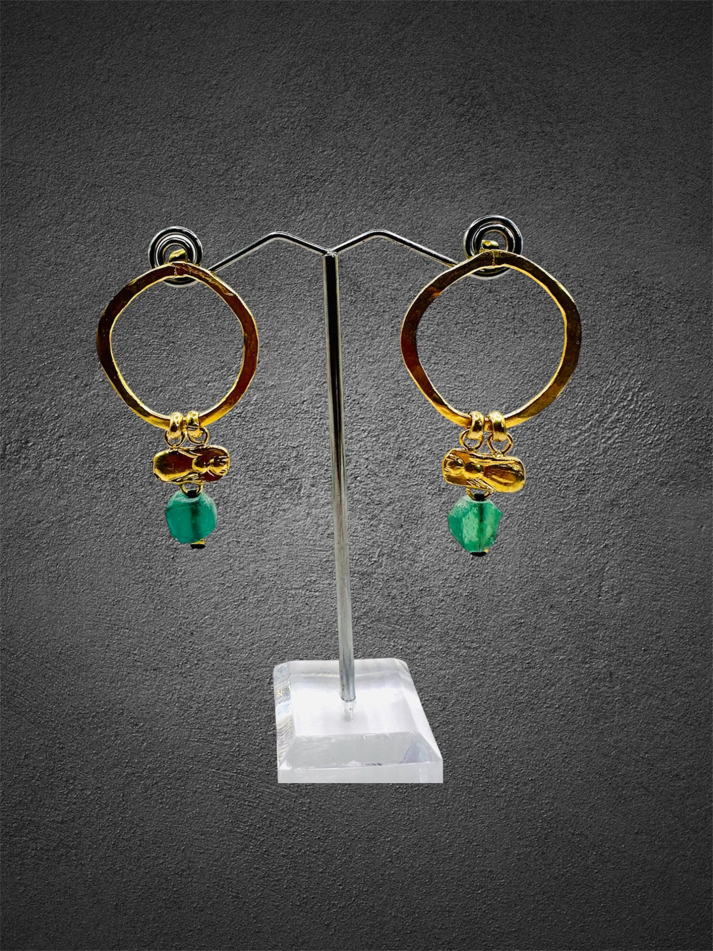 Green Hooped Earrings